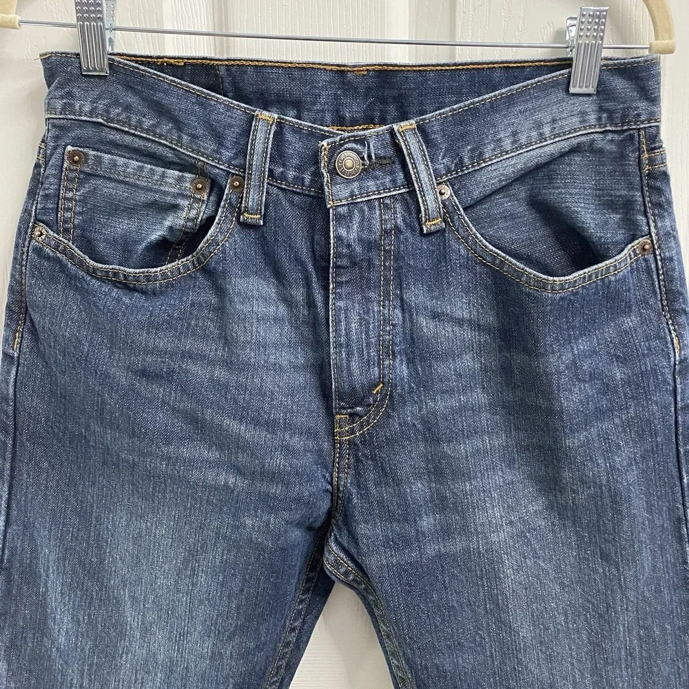 Levi's 505 Regular Fit Men's Straight Leg Blue Denim Stretch Jeans Zip Fly 31x32
